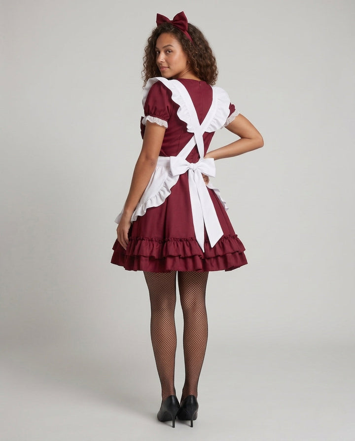 Damen verspieltes Vintage-Latzkleid mit Rüschendetails Echo Archiv