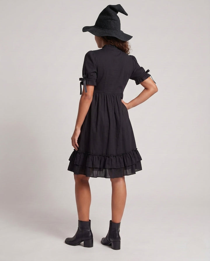 Damen verspieltes Rüschendetail Kleid Echo Archiv