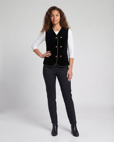 Damen Elegantes Samt-Weste mit Knopfdetails Echo Archiv