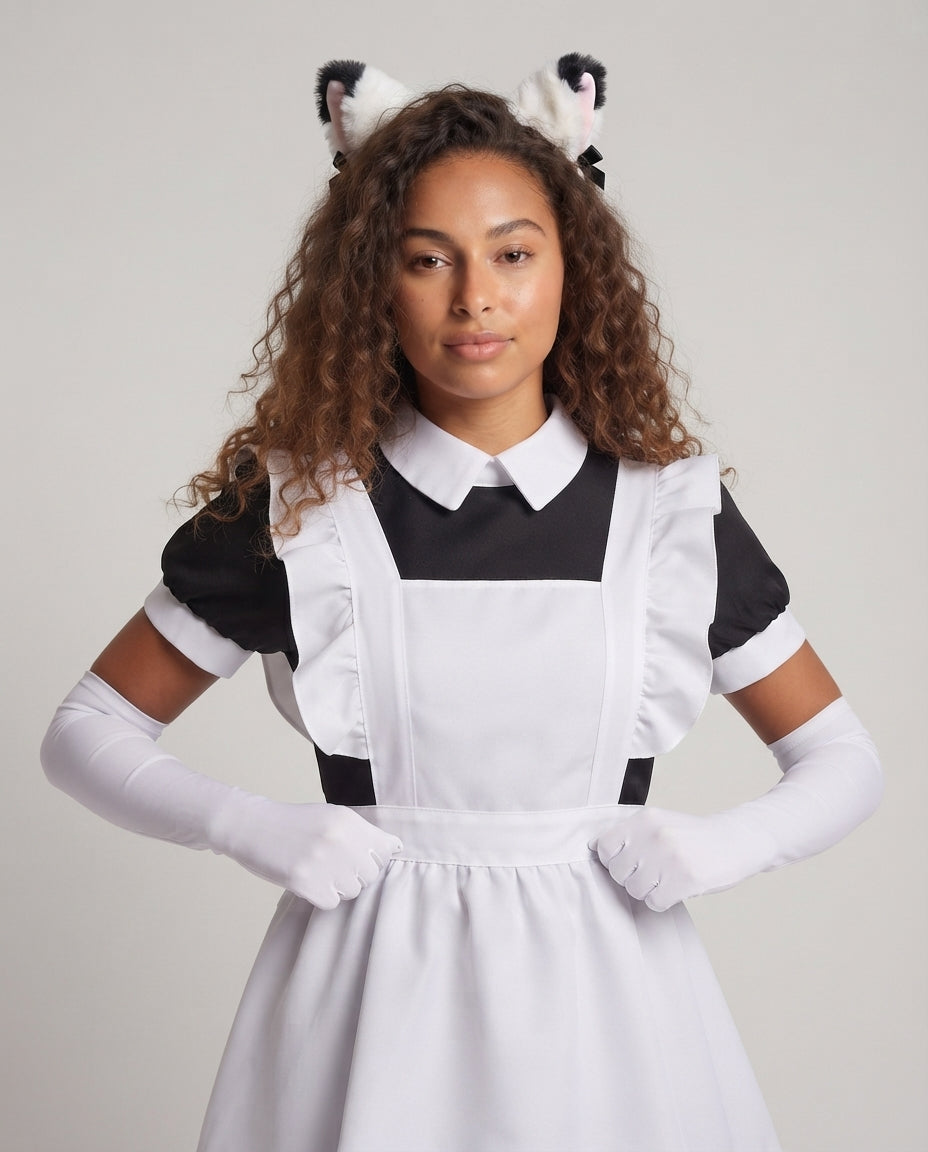 Damen Kostümset mit eleganter Schürze und Accessoires Echo Archiv