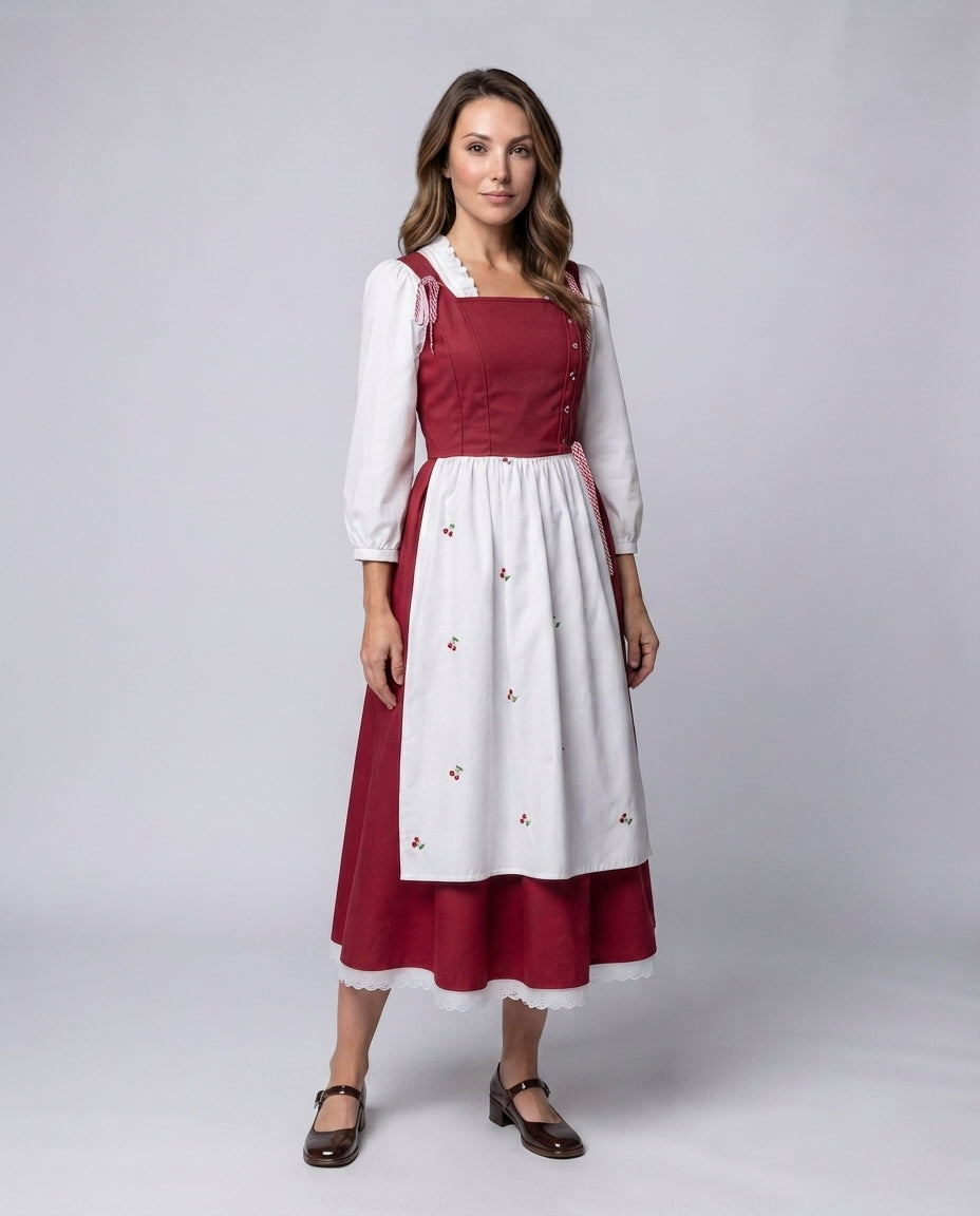 Traditionelles Dirndl-Kleid für Damen mit detailverliebt gestaltetem Leinenoberteil Echo Archiv