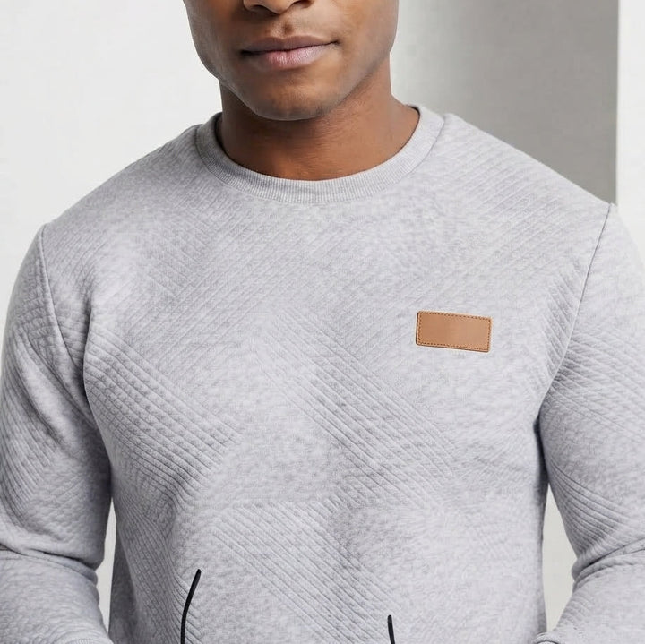 Herren Strukturierter Rundhals-Pullover aus leichtem strukturiertem Strick Echoarchiv