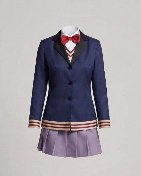 Damen Cosplay-Schuluniform-Set mit Rock, Hemd, Weste und Fliege Echo Archiv