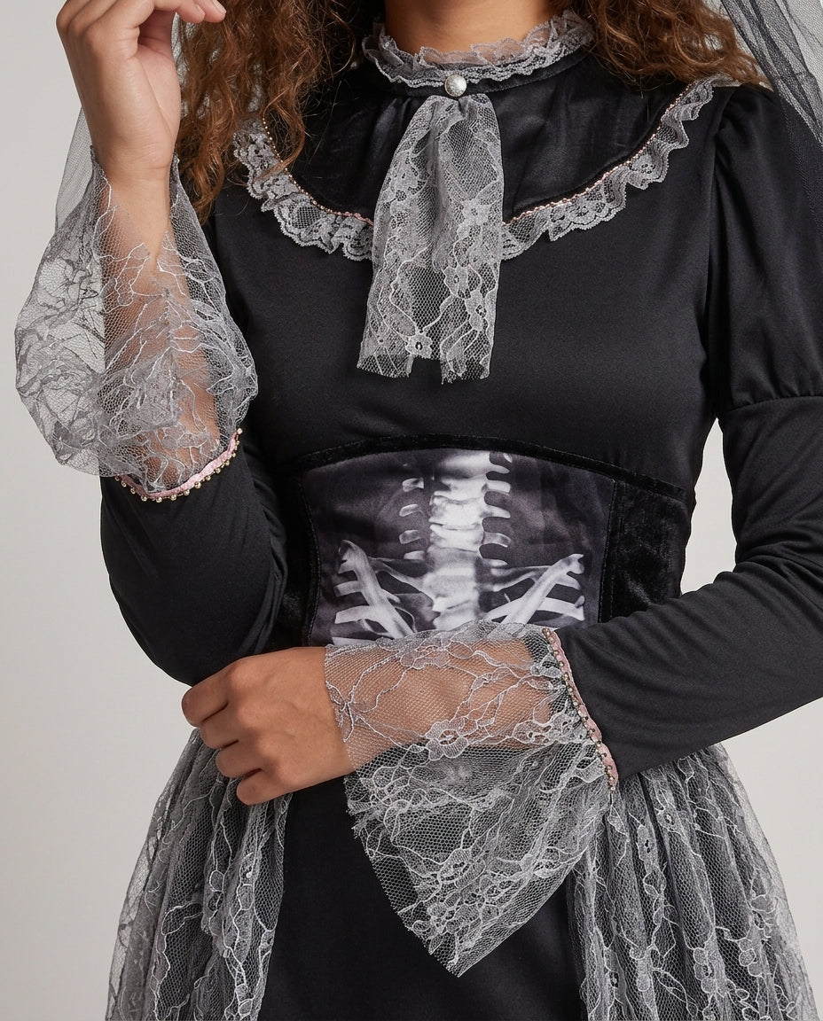 Damen Gruselige Geisterbraut mit detailliertem Spitzen-Skirt Echo Archiv