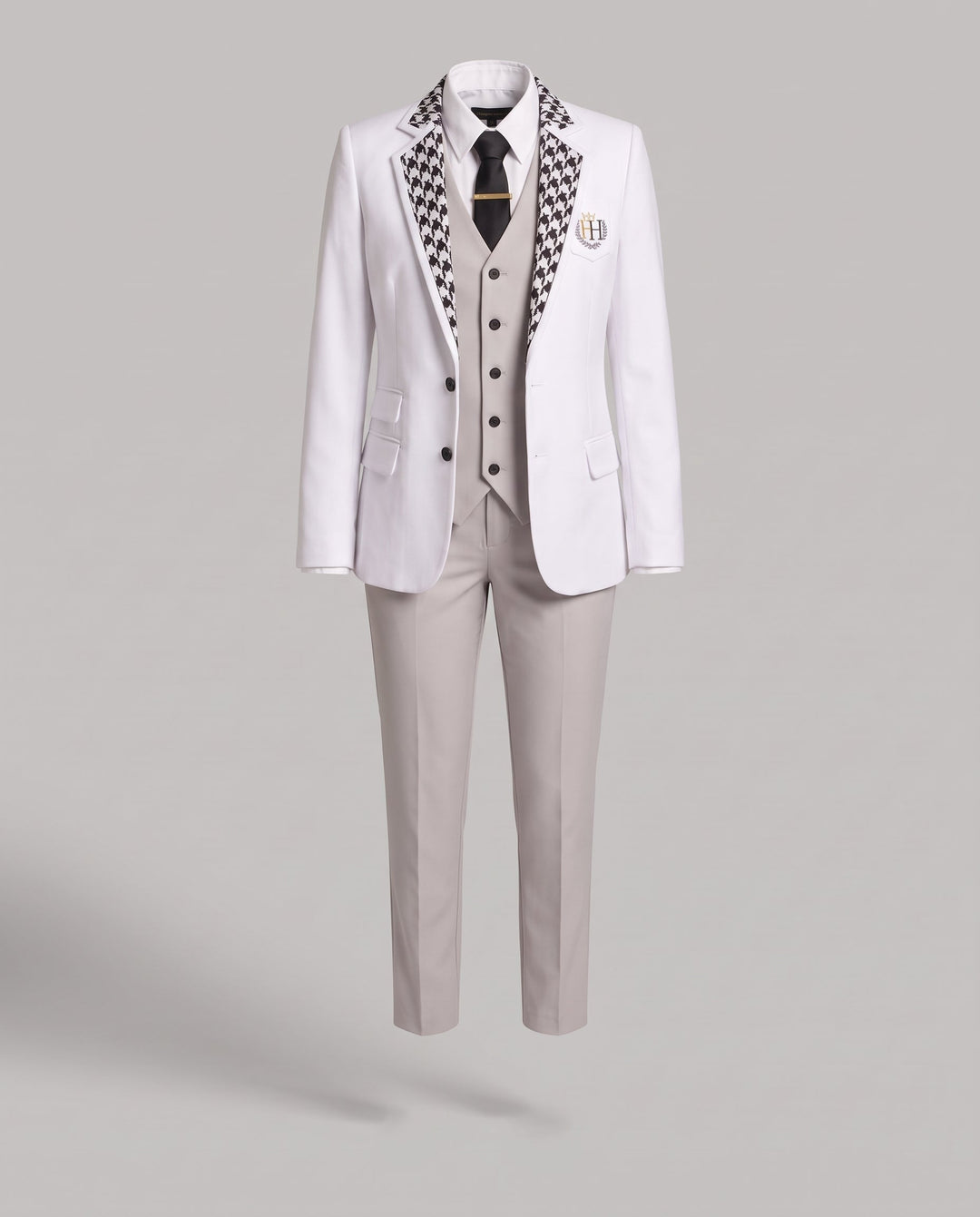 Damen Elegantes Blazer-Outfit mit integriertem Hoodie und schmaler Hose Echo Archiv