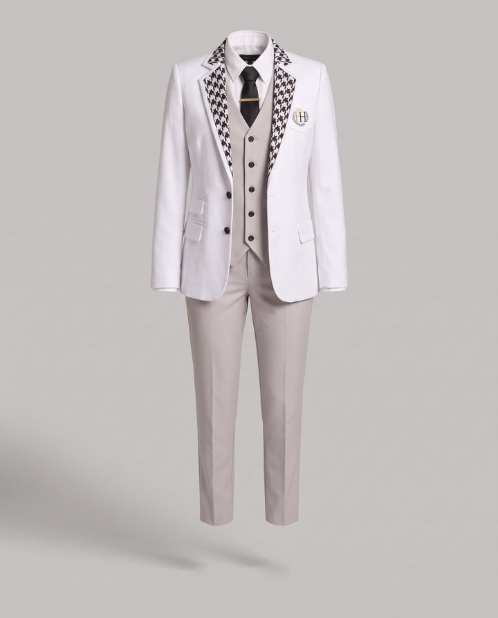 Damen Elegantes Blazer-Outfit mit integriertem Hoodie und schmaler Hose Echo Archiv