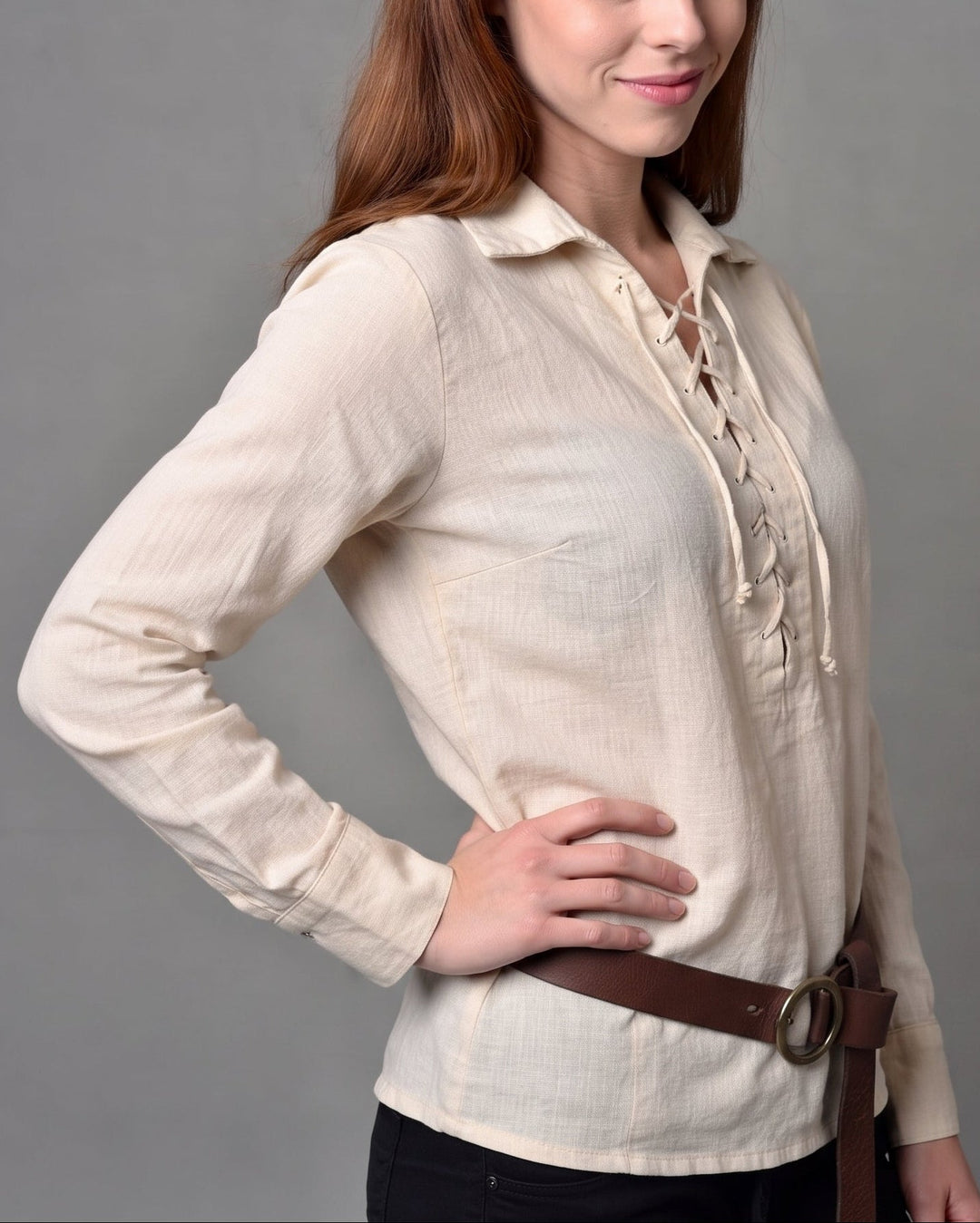 Damen Freizeit Langarmshirt mit Kordelzug Echo Archiv