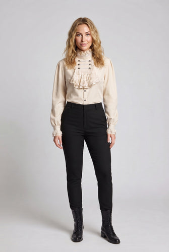 Damen Elegante Rüschenshirt mit hochwertiger Spitze und maßgeschneidertem Schnitt Echo Archiv