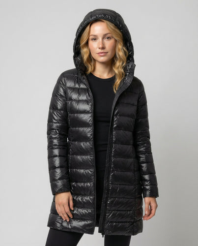 Damen Ultraleichte Daunenjacke mit Kapuze – Avérine