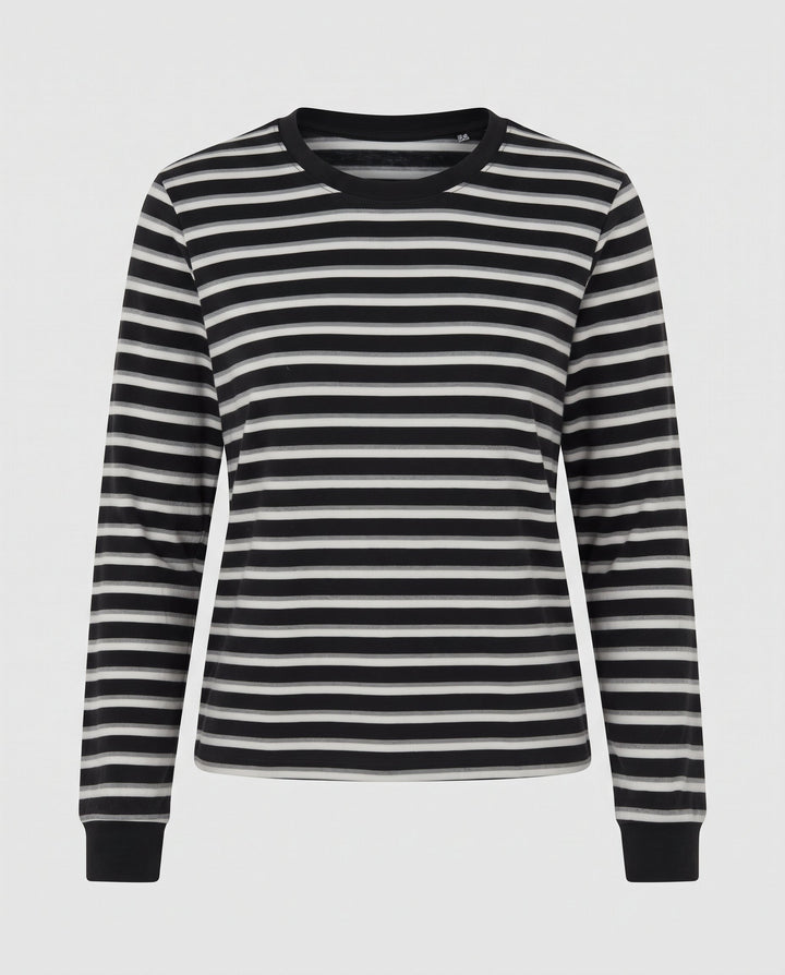 Damen Lässiger gestreifter Langarm-Pullover Echo Archiv