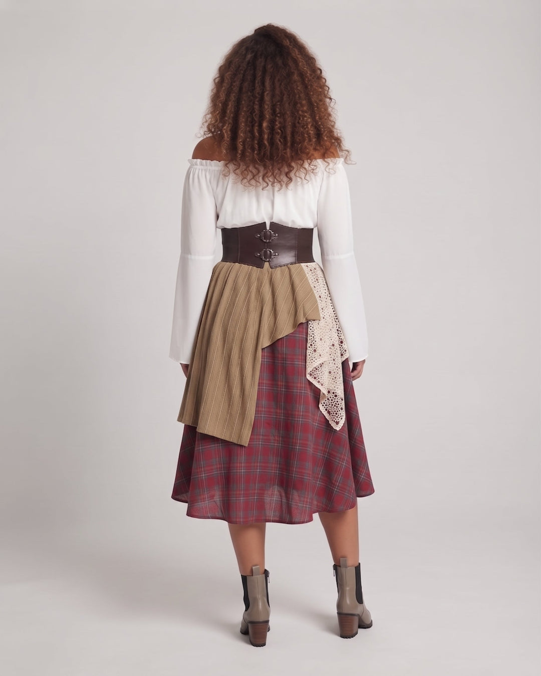 Damen romantisches Maxikleid mit weiten Ärmeln und Taillen-Corsage Echo Archiv
