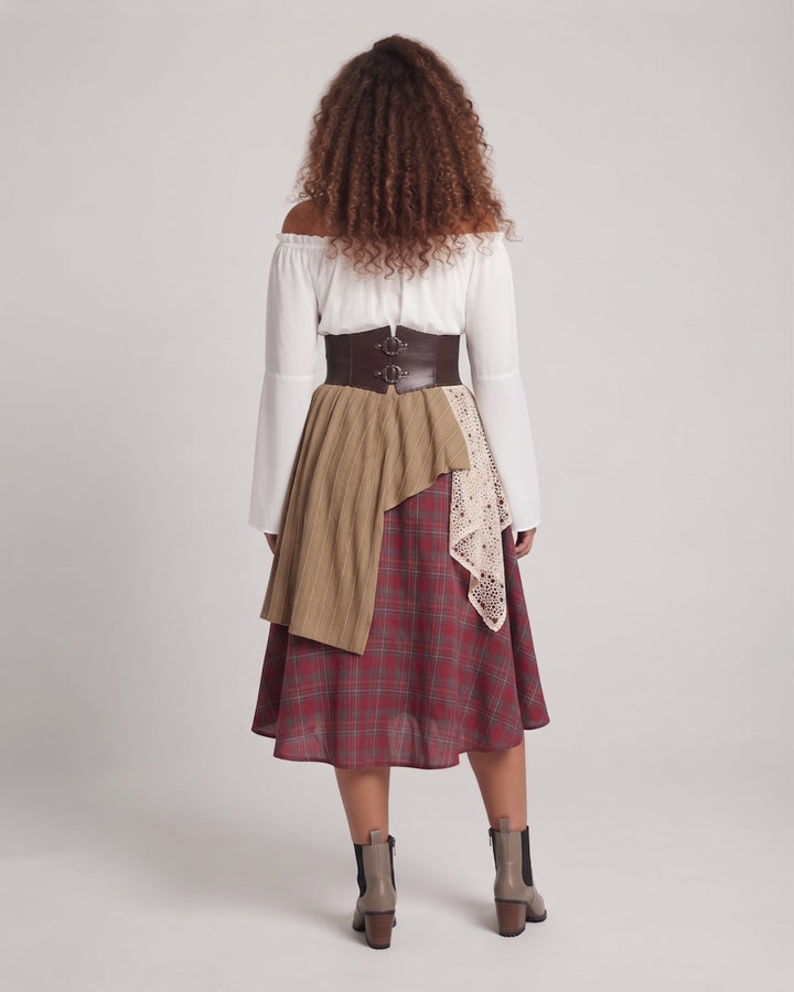 Damen romantisches Maxikleid mit weiten Ärmeln und Taillen-Corsage Echo Archiv