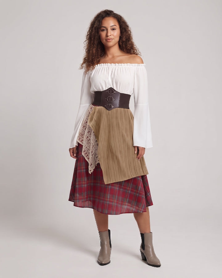 Damen romantisches Maxikleid mit weiten Ärmeln und Taillen-Corsage Echo Archiv