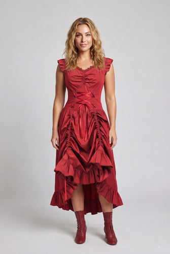 Damen romantisches Kleid mit Rüschendetails und eleganter Schnürung Echo Archiv