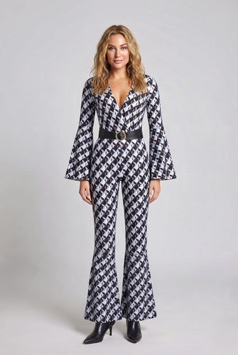 Damen Designer Jumpsuit mit weitem Ärmel Echo Archiv