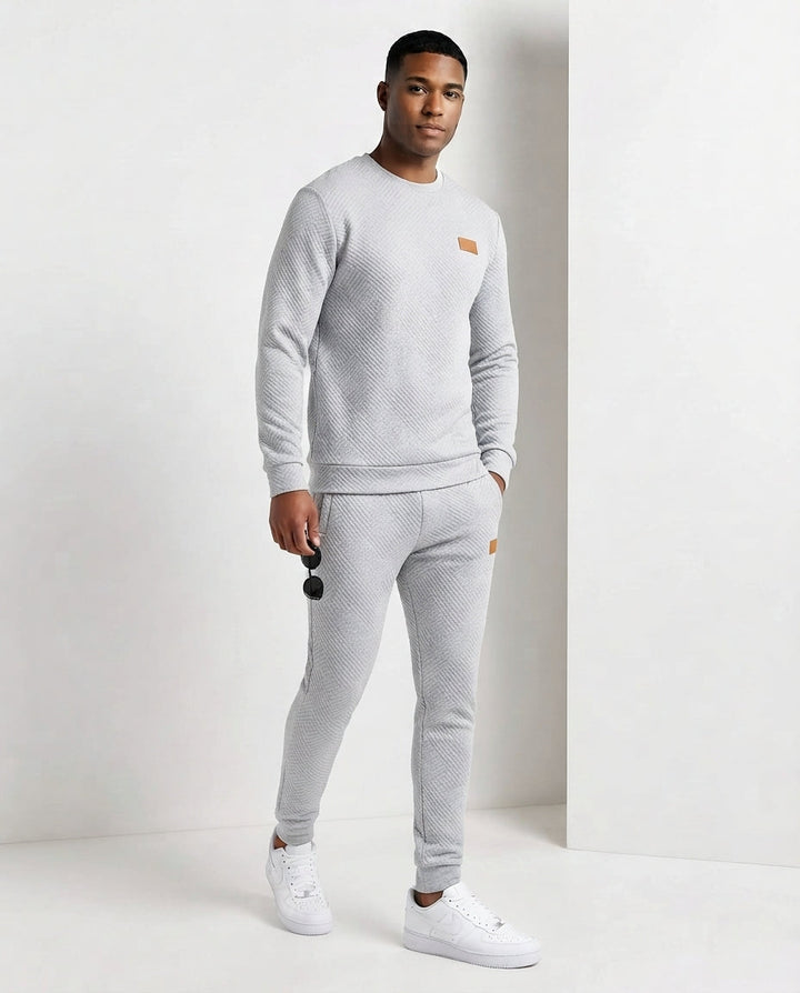 Herren Strukturierter Rundhals-Pullover aus leichtem strukturiertem Strick Echoarchiv