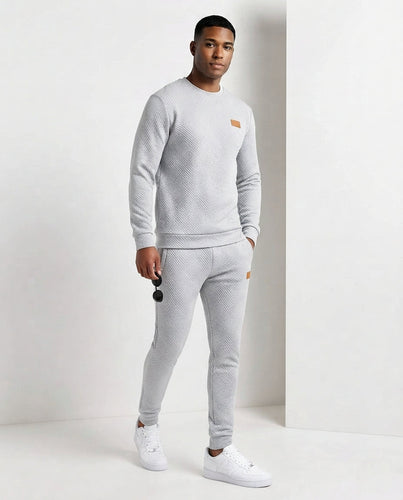 Herren Strukturierter Rundhals-Pullover aus leichtem strukturiertem Strick Echoarchiv