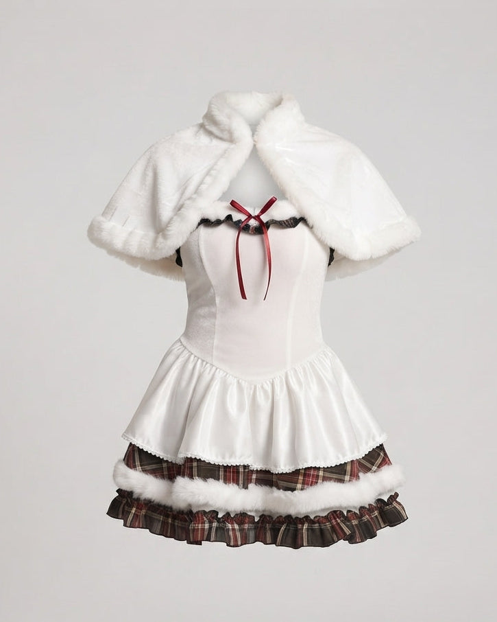 Damen Kostümkleid mit Katzenohren und Rüschendetails Echo Archiv