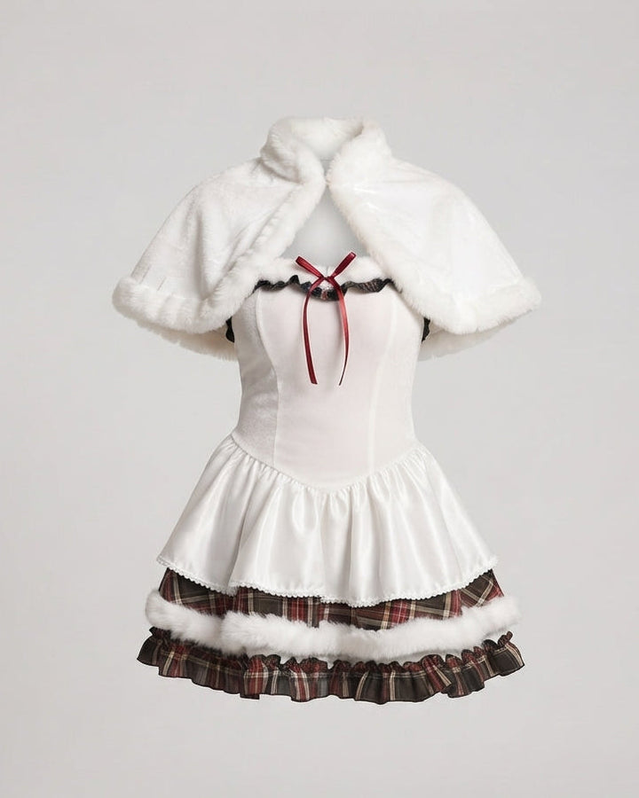Damen Kostümkleid mit Katzenohren und Rüschendetails Echo Archiv