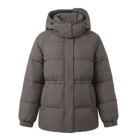 Damen Nan Kompakt Outdoor Daunenjacke mit hohem Kragen, Kinnschutz und elastischen Bündchen