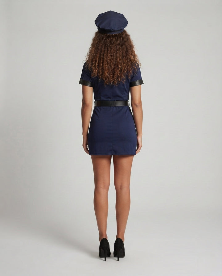 Damen Polizeiuniform-Kleid mit figurbetontem Schnitt und glänzenden Akzenten Echo Archiv