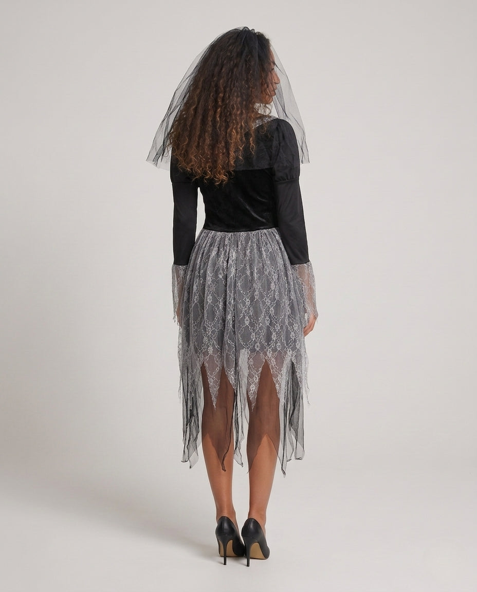 Damen Gruselige Geisterbraut mit detailliertem Spitzen-Skirt Echo Archiv