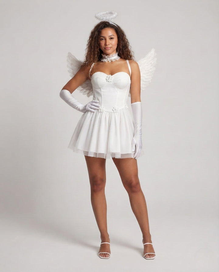 Damen Teufel Kostümkleid mit Flügeln und Accessoires Echo Archiv