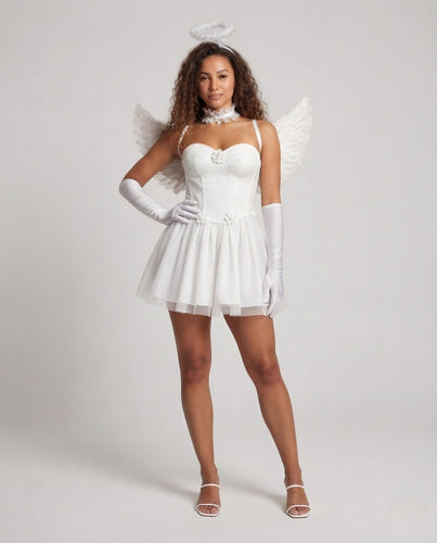 Damen Teufel Kostümkleid mit Flügeln und Accessoires Echo Archiv