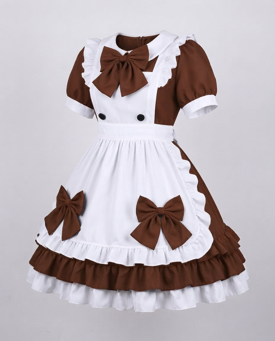 Damen verspieltes Kostümkleid mit Rüschen und Schleifen Echo Archiv