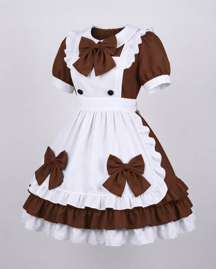 Damen verspieltes Kostümkleid mit Rüschen und Schleifen Echo Archiv