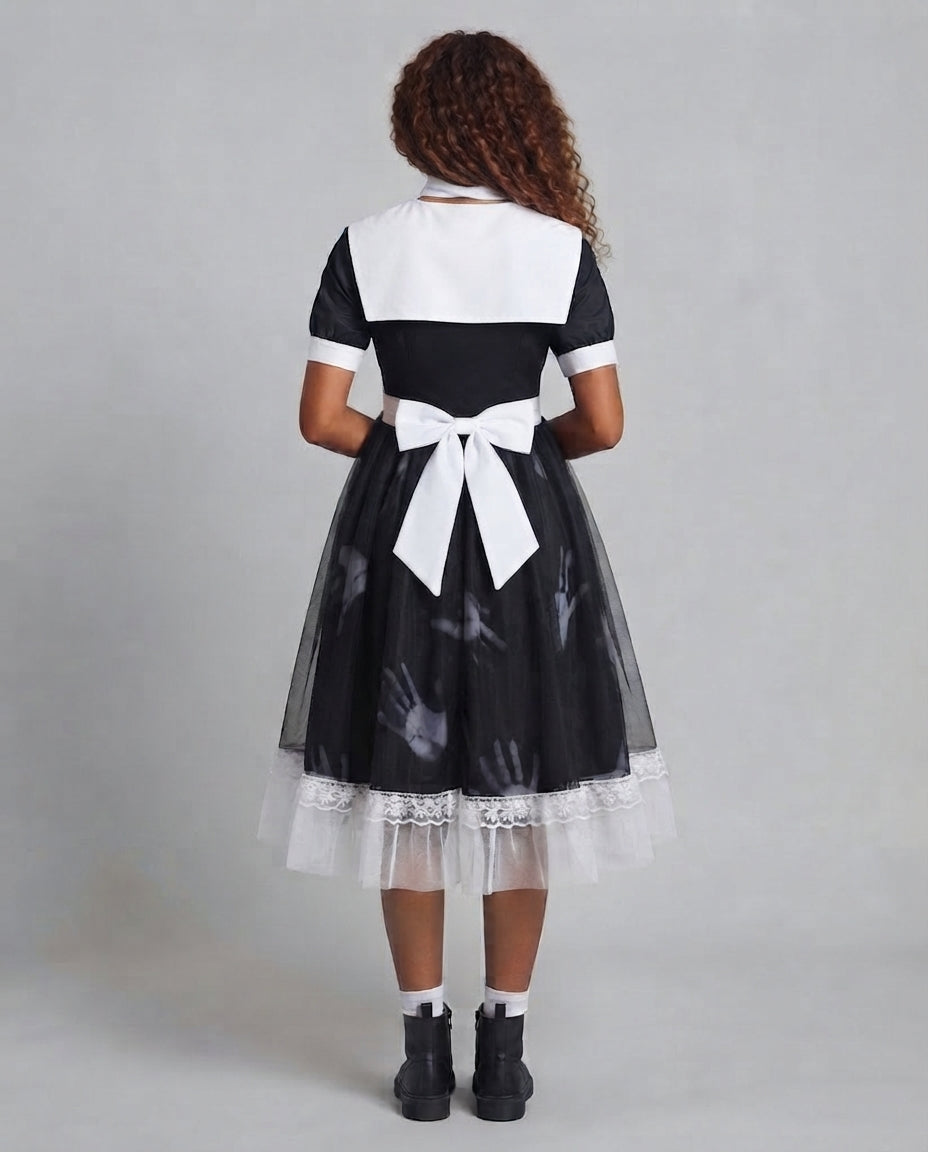 Damen Verspielt romantisches Kleid mit Schleifen und Rüschen Echo Archiv