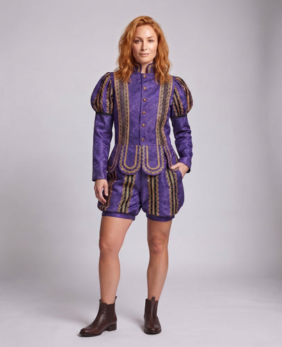 Damen historische Kostümset mit künstlerischer Jacke und Shorts Echo Archiv