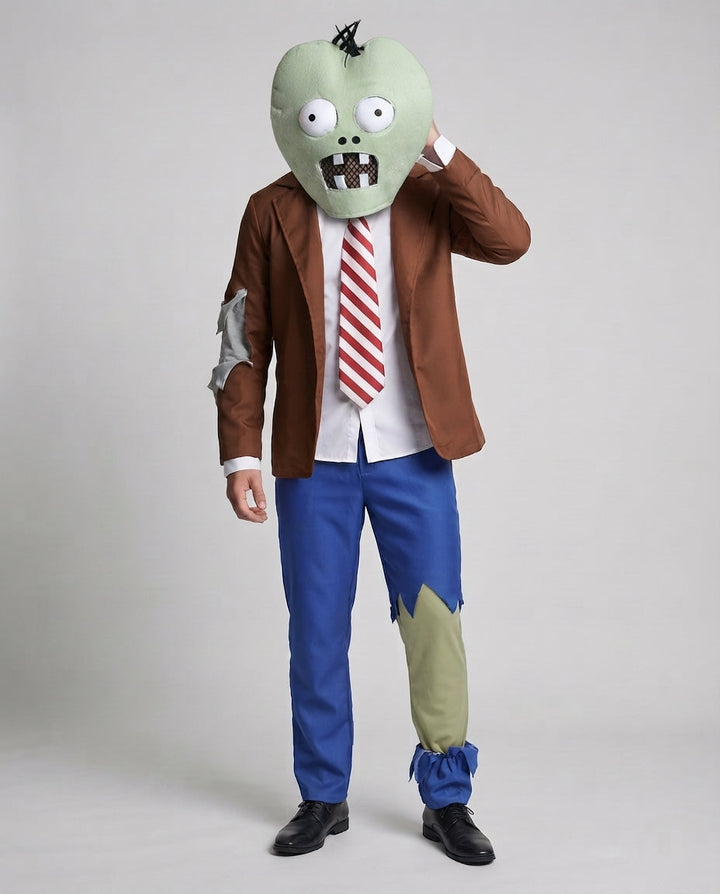Herren Zombie Kostüm mit kreativem Kopfzubehör und zerrissenen Details Echo Archiv