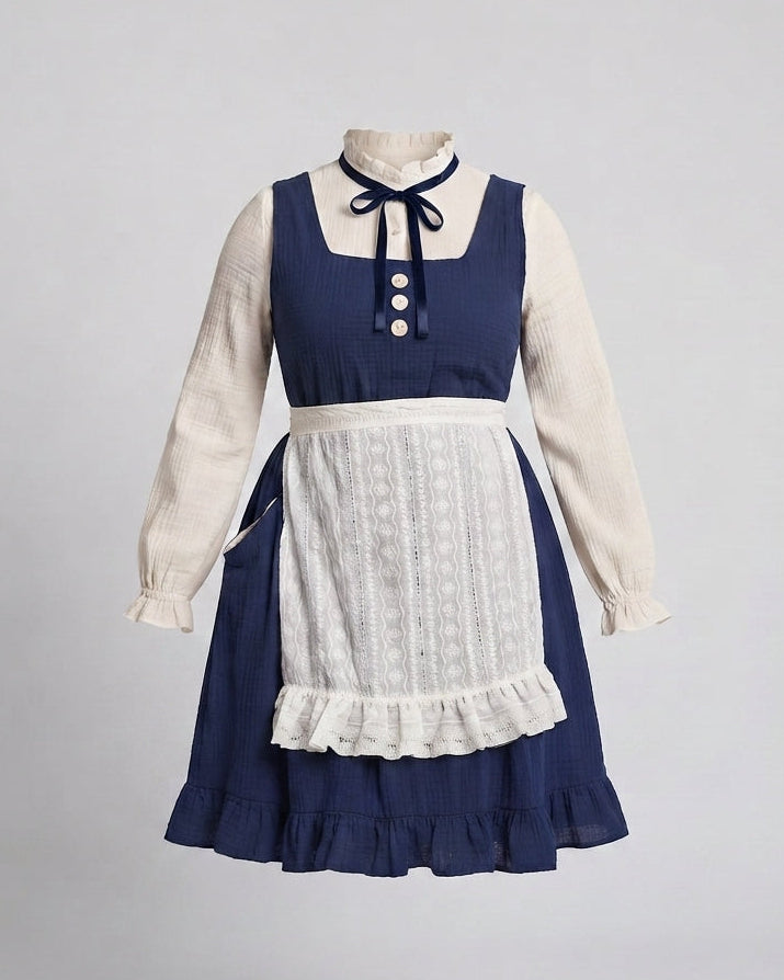 Damen Vintage Kochschürze mit verspielten Rüschen und eleganten Akzenten – Avelisse