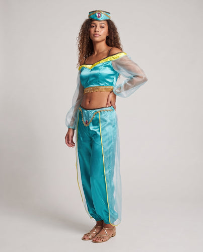 Damen Märchenhaftes orientalisches Kostüm mit transparenten Ärmeln und verzierten Details Echo Archiv