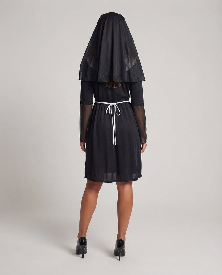 Damen Nonnenkostüm mit transparenten Ärmel-Puffdetail Echo Archiv