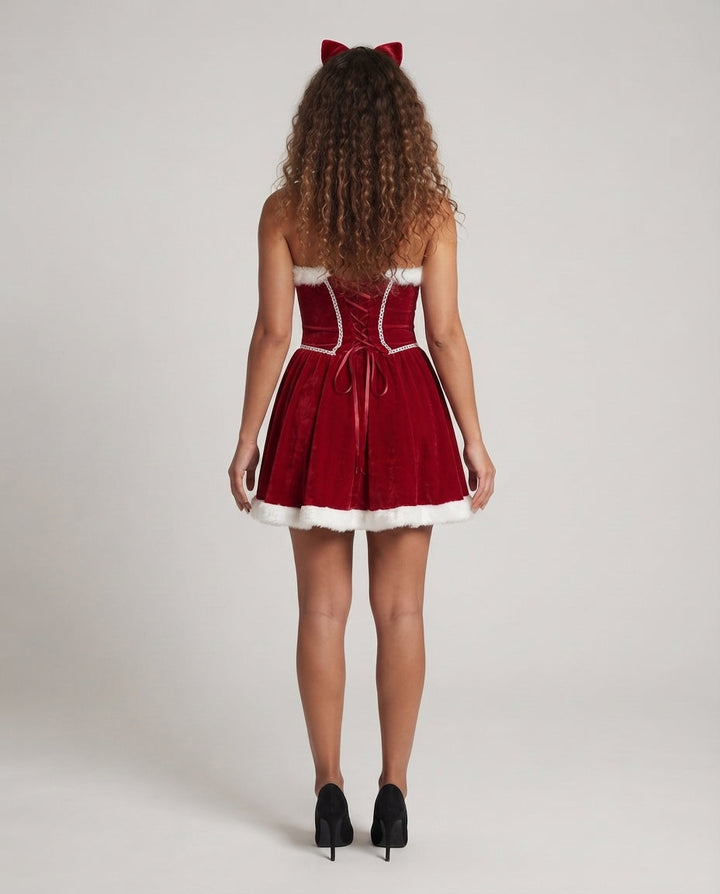 Damen Sexy Weihnachtskleid mit verspielten Details Echo Archiv