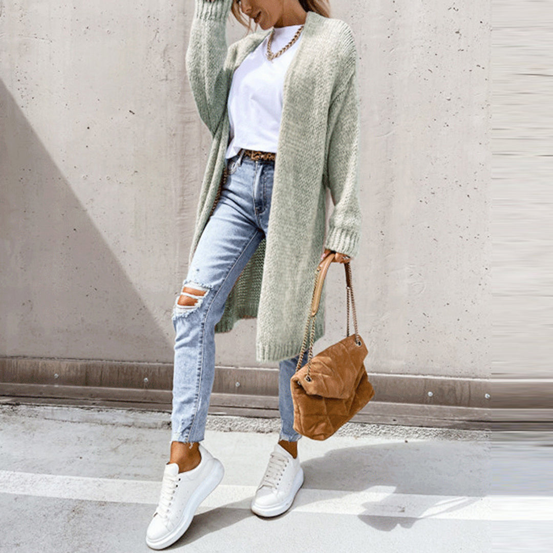 Zeitloses Langarm-Cardigan für Damen – Veloura