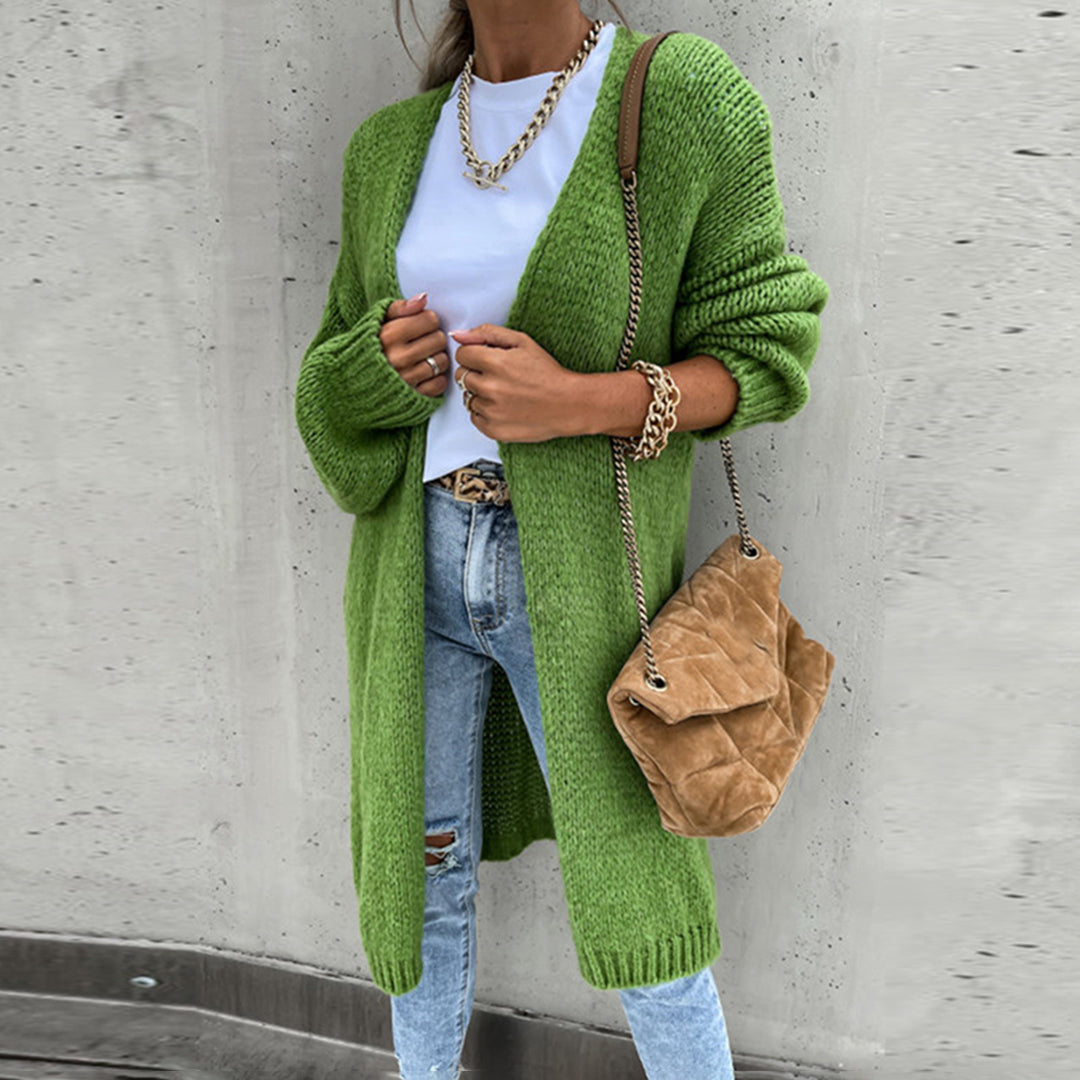 Zeitloses Langarm-Cardigan für Damen – Veloura