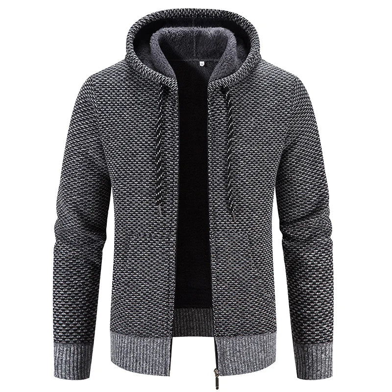 Echoarchiv - Lässige Herbst Strickjacke mit Kapuze für Männer