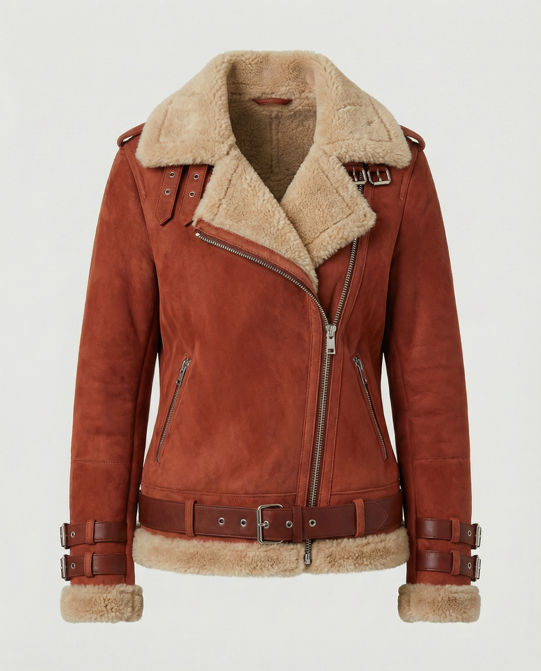 Echoarchiv | Lammfell Gefütterte Bikerjacke für Damen