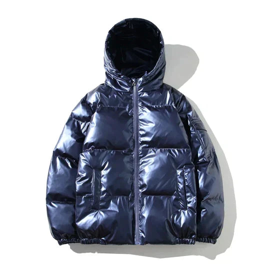 Echoarchiv - Winddichte metallische Winter-Pufferjacke