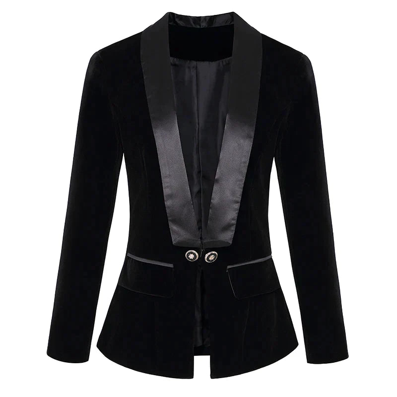 Echoarchiv | Blazer Aus Samt mit Satinaufschlägen