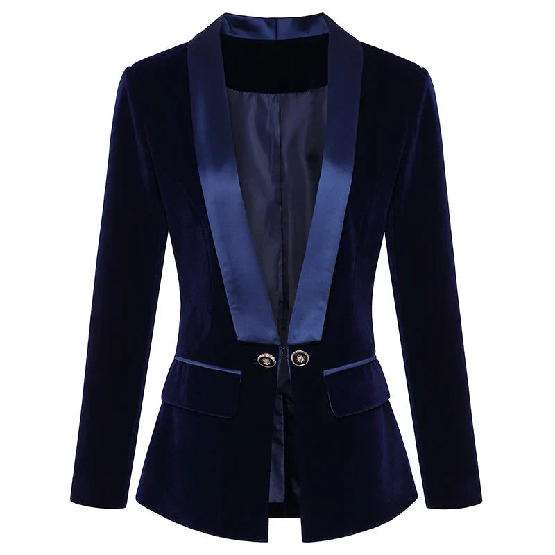 Blazer aus Samt mit Revers aus Satin – Valéne