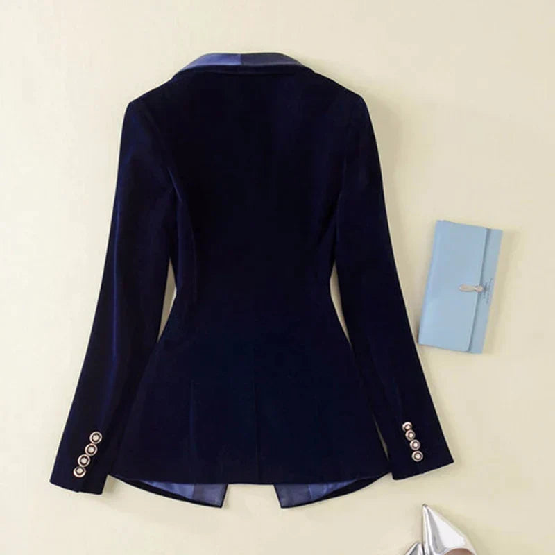 Blazer aus Samt mit Revers aus Satin – Valéne