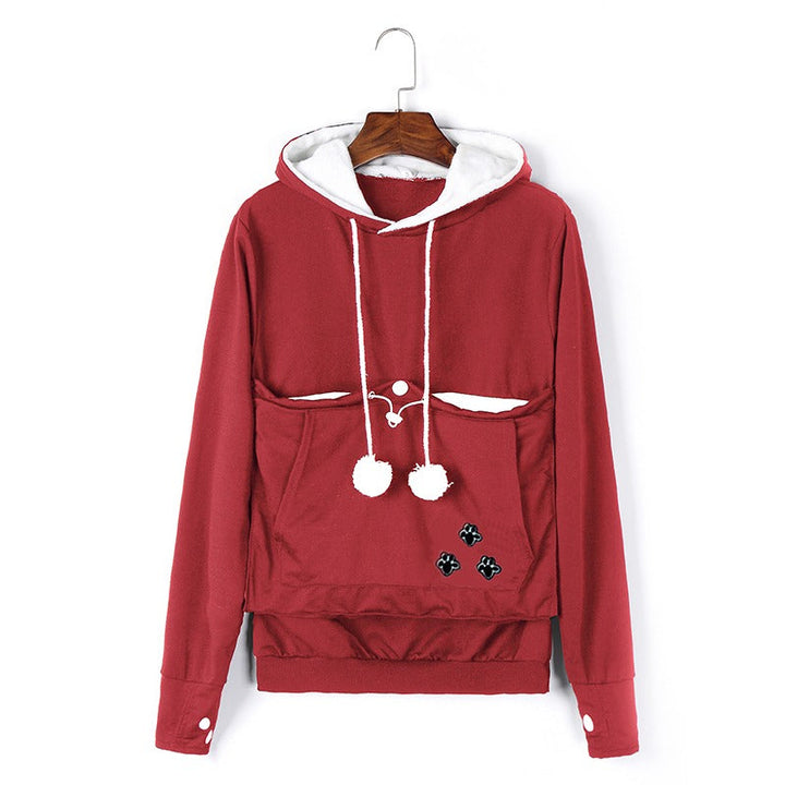 Echoarchiv | Praktischer Damen Kapuzenpullover mit Bauchtasche für Haustiere