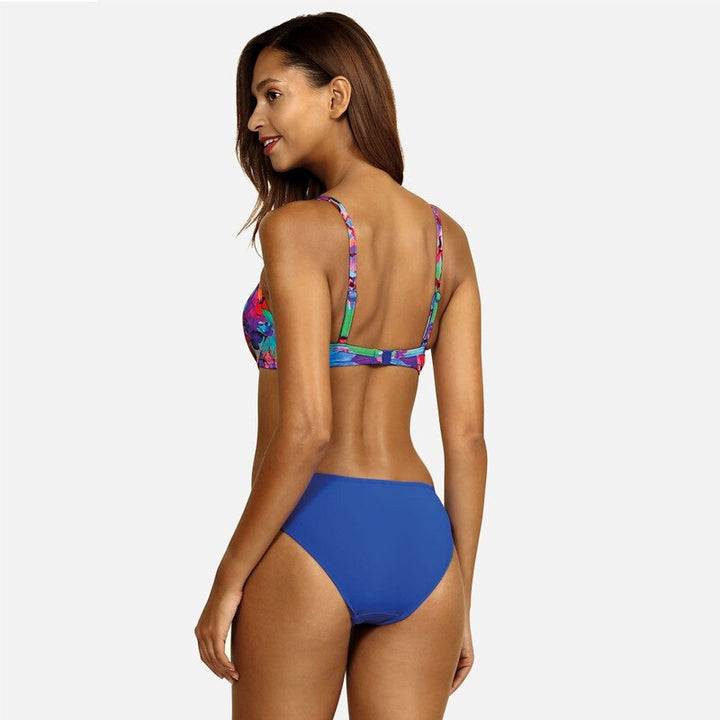 Echoarchiv | Florales Blaues Bikini-Set