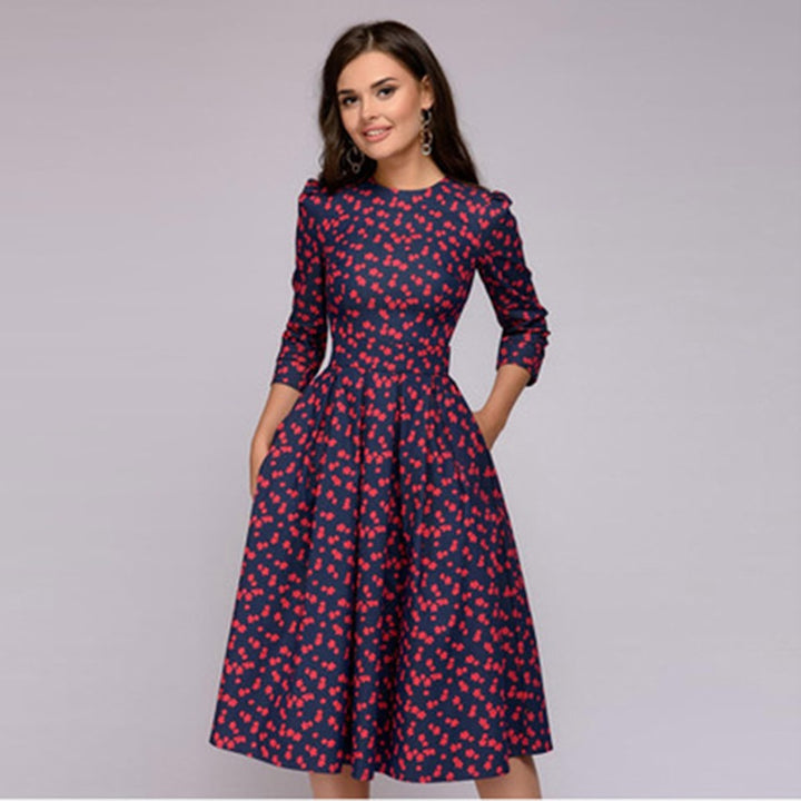 Echoarchiv | Geblümtes Kleid Drei Viertel Ärmel