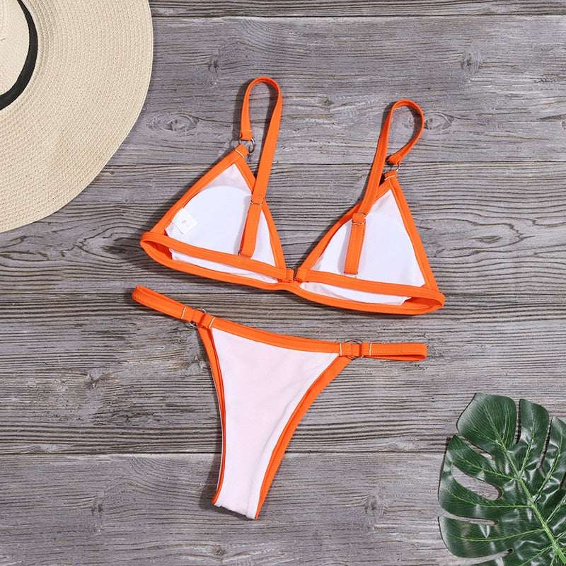 Echoarchiv | Oranger Bikini mit Ringdetails