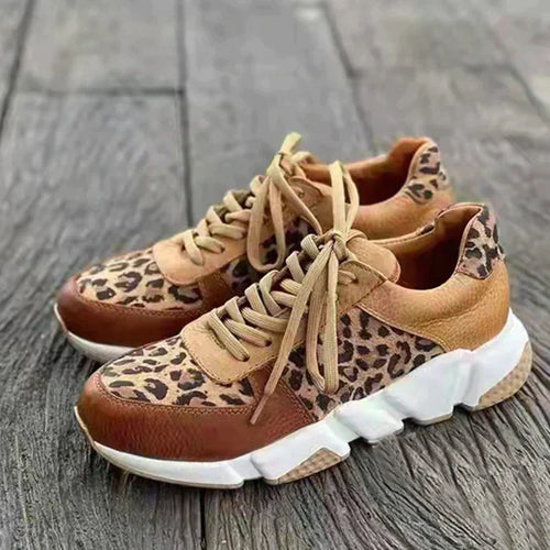 Echoarchiv | Lässige Vulkanisierte Leoparden-Sneakers mit Dicken Sohlen